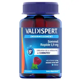 VALDISPERT Gommes Sommeil Rapide Mélatonine 1,9mg 60 gummies