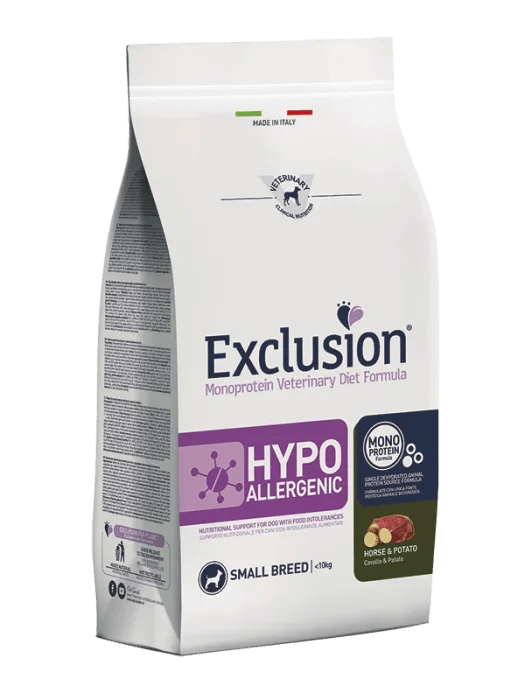 Exclusion Monoprotein Veterinary Diet Formula Hypoallergenic Crocchette Anatra/Patate Per Cani Taglia Piccola Sacco 2Kg