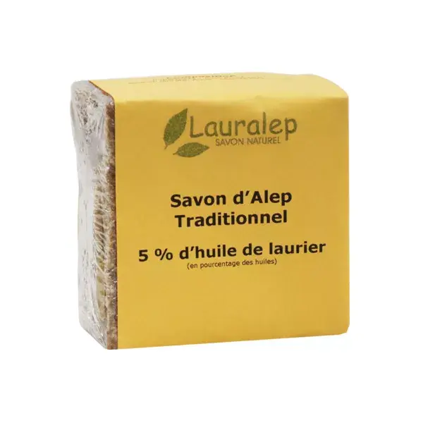 Lauralep Savon d'Alep Traditionnel 5% d'Huile de Laurier 200g