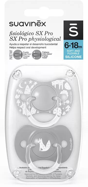Suavinex Physiologischer Schnuller SX Pro 6-18m Fuchsgrau 2Uds