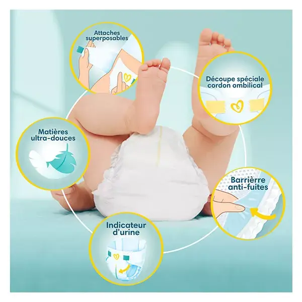 Pampers Couches Premium Protection T1 (2-5 Kg)