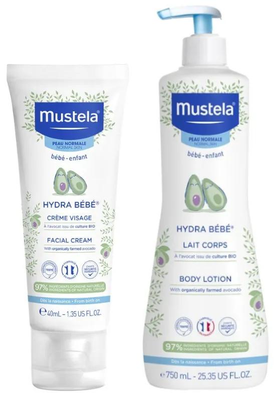 Imagen de Mustela Hydra-Bebé Crema Cara 40 ml + Leche Corporal 750 ml