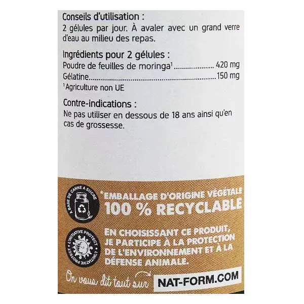 Nat & Form Original Moringa Integratore Alimentare 200 capsule