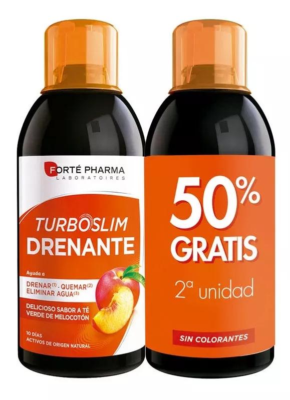 Forté Pharma TurboSlim Drainant Saveur Pêche 2x500 ml (2 unités à -50 %)