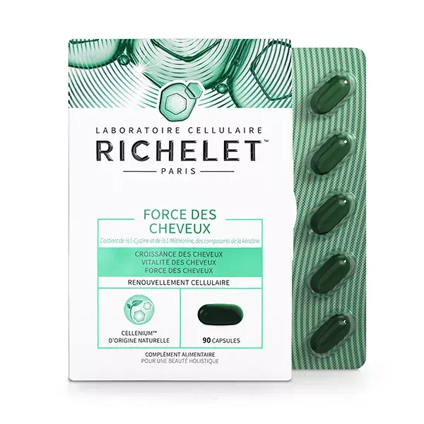 RICHELET Force des Cheveux, Complément Alimentaire Cheveux, 90 Capsules