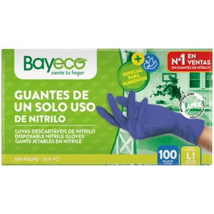 Bayeco Blue Nitrile Gloves Size L 100 units