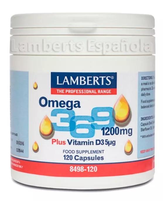 Lamberts Omega 3,6,9 1200mg + Vitamina D3 5Ug 120 Comprimidos