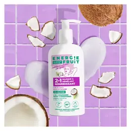 Energie Fruit 2 en 1 Cheveux Bouclés et Frisés Masque Coco & Beurre de Karité Bio 250ml