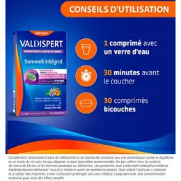 VALDISPERT Sommeil Intégral Mélatonine 1,9mg et Plantes 30 comprimés