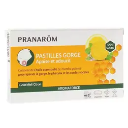 Pranarom Aromaforce Pastille Gorge Miel Citron 24 unités