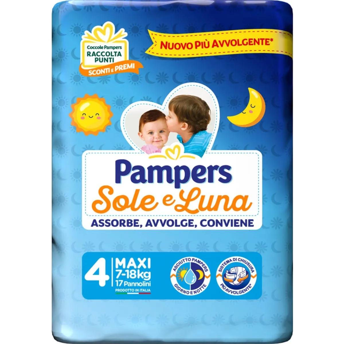 Pampers Sole&Luna Pannolino Maxi 7-18 Kg Taglia 4 17 Pezzi