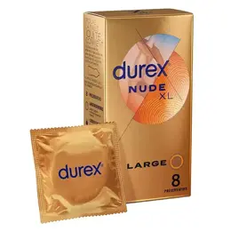 Durex Lot de 32 Préservatifs Nude XL Extra Fins et Extra Larges - 4x8 pièces