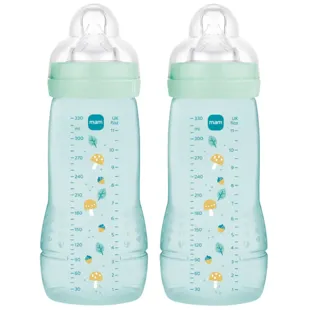 MAM Easy Active Thick Liquids Baby Bottle Bright Blue +6m 330ml 2 units