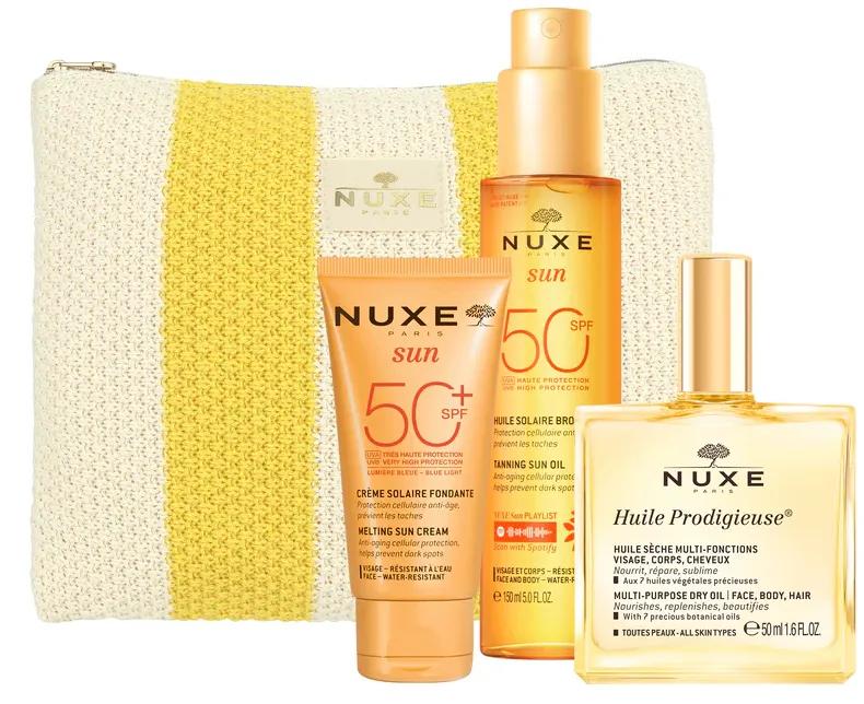 Nuxe Sun Schmelzcreme SPF50+ 50 ml + Bräunungsöl SPF50 150 ml + Huile Prodigieuse 50 ml