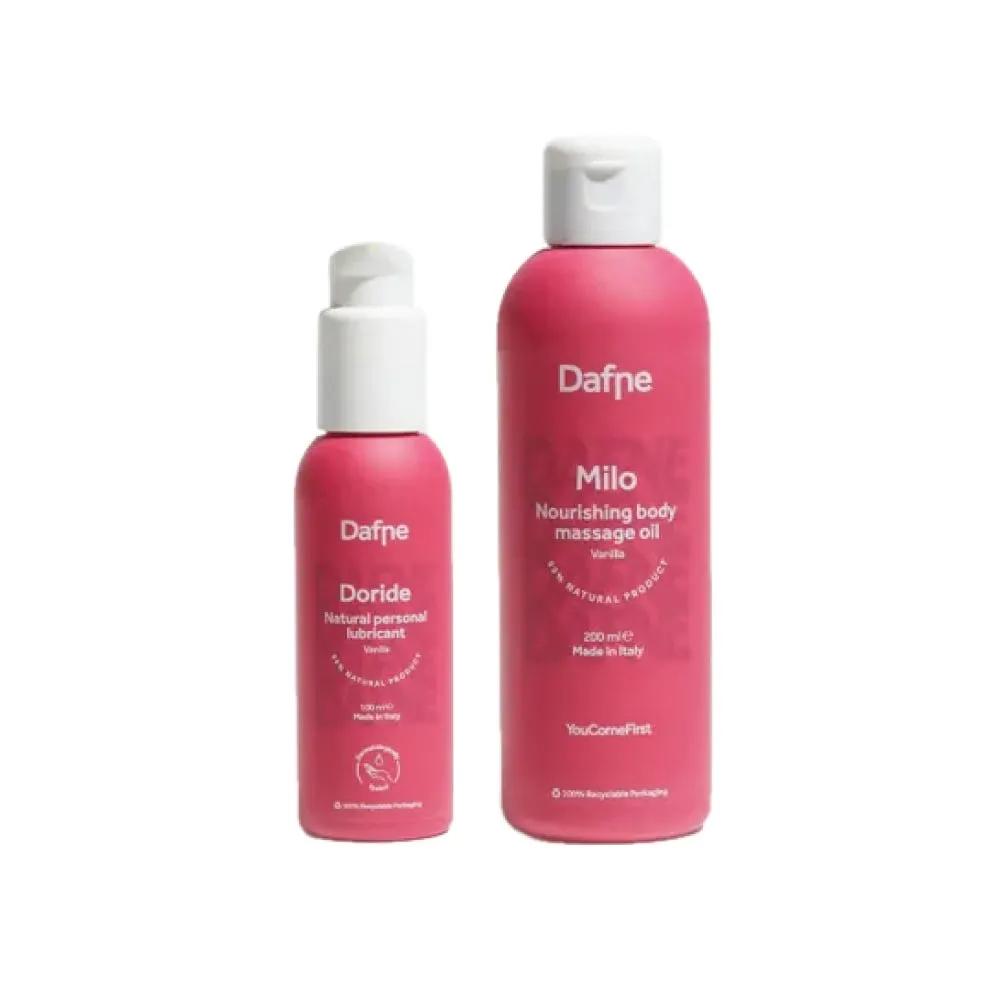 Dafne Doride Lubrificante Intimo Naturale Vaniglia 100 ml + Dafne Milo Olio Per Massaggio Corpo Vaniglia 200 ml