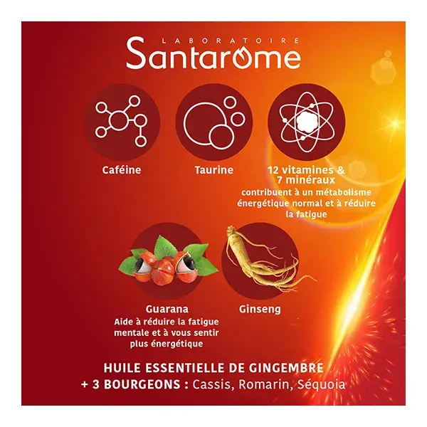 Santarome Vita'Max Booster Anti fatigue Caféine & Taurine 30 comprimés