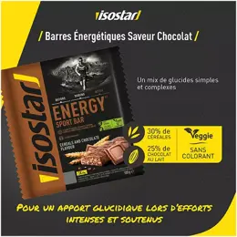 Isostar Energy Sport Barre Énergétique Chocolat 3 unités