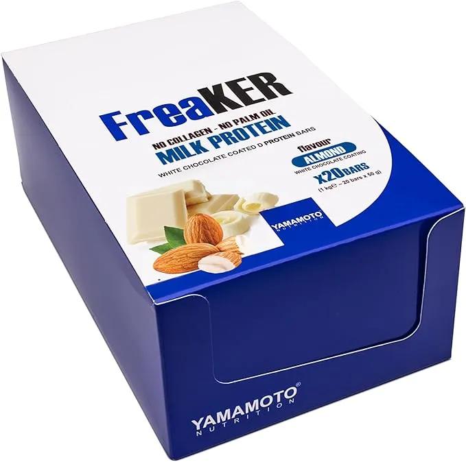 Yamamoto Nutrition Freaker Barrette Alle Mandorle Con Copertura Di Cioccolato Bianco 20 Pezzi Da 50 G