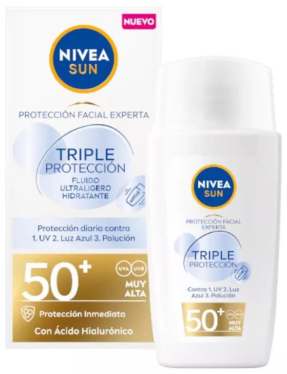 Nivea Sun Ultralight Gezichtsvloeistof Drievoudige Bescherming SPF50+ 50 ml