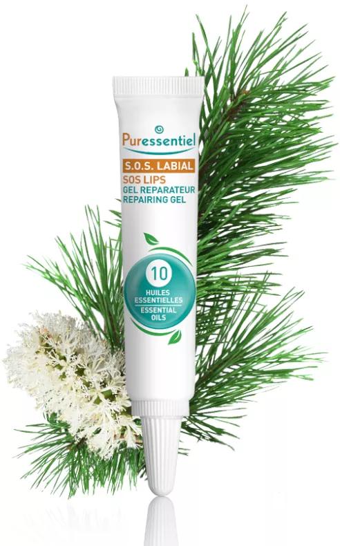 SOS Herstellende Lip Gel 10 Essentiële Oliën Puressentiel 5ml