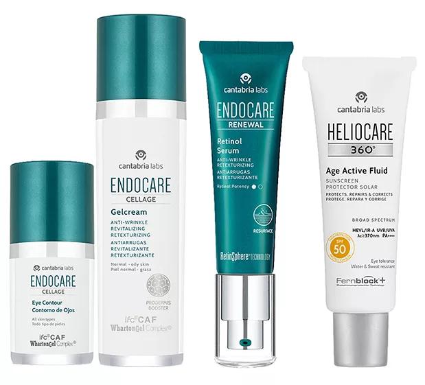 Anti-Aging-Routine für normale Haut, Mischhaut oder fettige Haut mit Anti-Schwellungen und Anti-Falten-Kontur