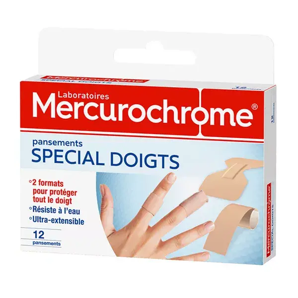 Caja de dedos Mercurochrome apsitos de 12