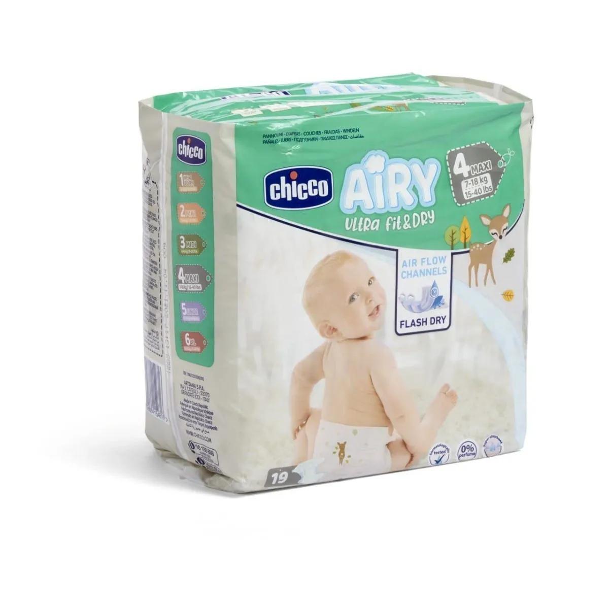 Chicco Pannolini UltraFit&Dry Taglia 4 Maxi 7-18 Kg 19 Pezzi