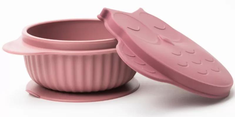 InnoGIO GIOfresh Silicone Bowl with Lid and Suction Cup Pink