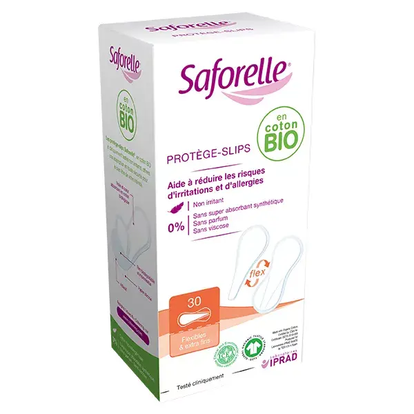 Saforelle Protections Protège-Slips Flex en Coton Bio 30 unités