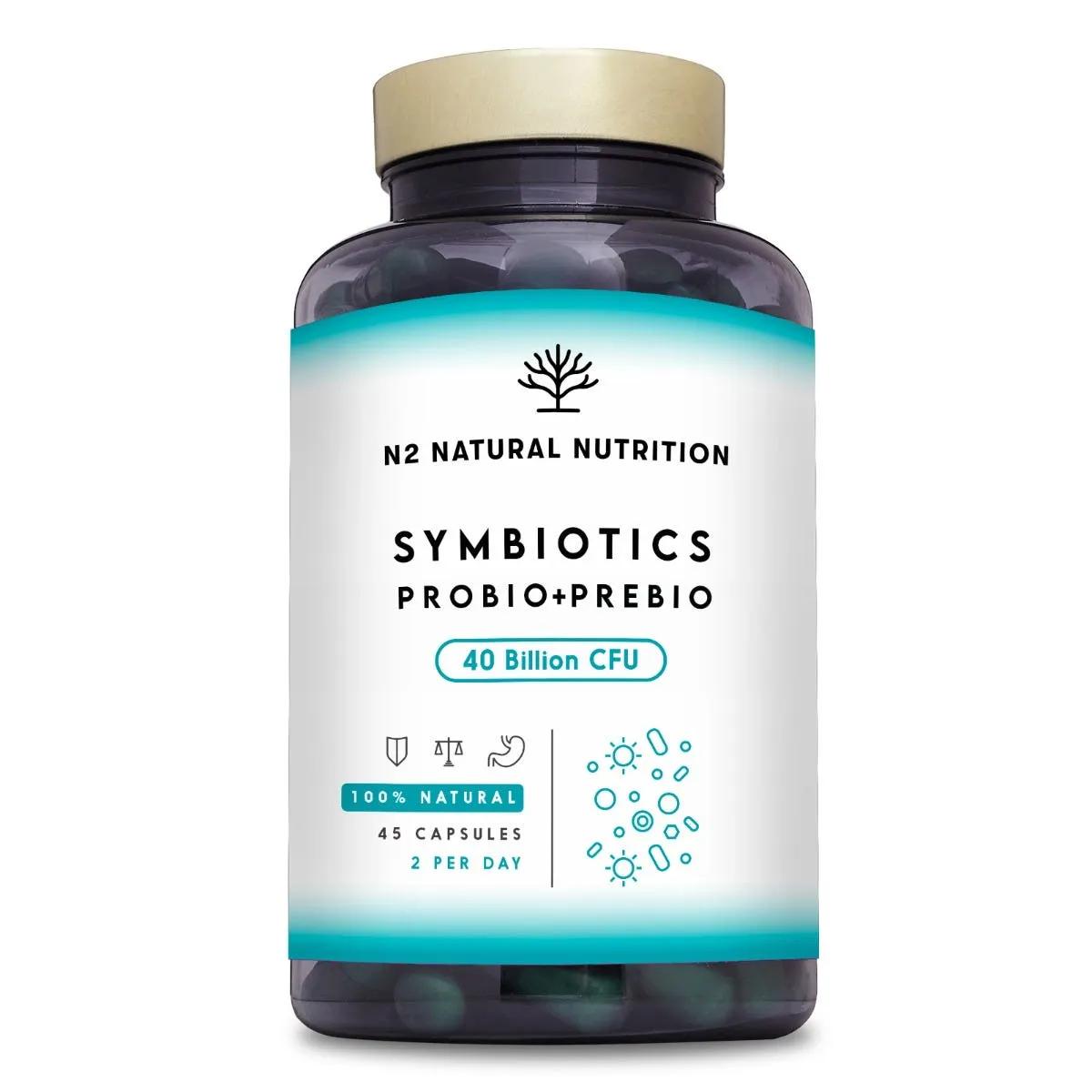 N2 Natural Nutrition Integratore di Probiotici e Prebiotici 45 Capsule