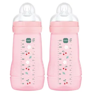 MAM Easy Active Baby Bottle Medium Flow Bright Pink 2-4m 270ml 2 pcs