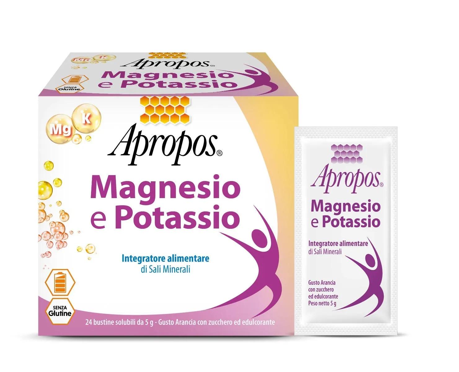 Apropos Magnesio e Potassio Integratore di Sali Minerali 24 Bustine