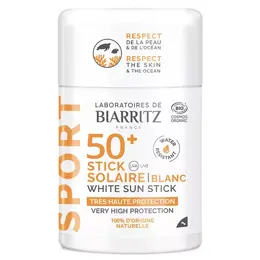 Laboratoires de Biarritz Soins Solaires Sport Stick SPF50+ Bio Blanc 12g