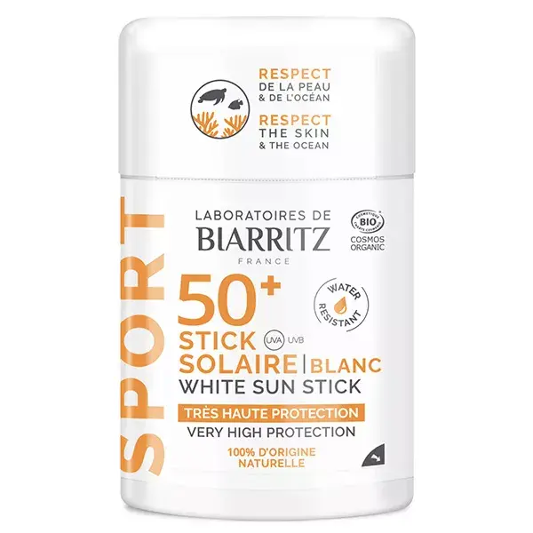 Laboratoires de Biarritz Sports Sun Care Stick SPF50+ Organic White 12g
