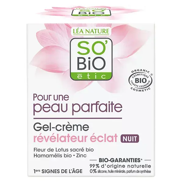 So'Bio Étic Pour une Peau Parfaite Gel-Crème Révélateur Éclat Nuit Bio 50ml