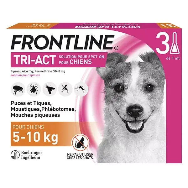 Frontline Tri-Act Chiens S 5-10 kg 3 Pipettes