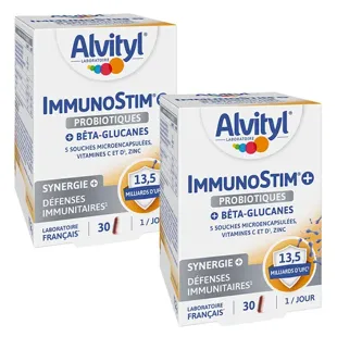 Alvityl Immunostim + Fibre Vitamina C e D Zinco dai 12 anni 30 capsule - Confezione da 2