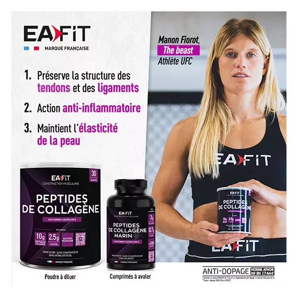 Eafit Peptides de Collagène Marin Bien-être Musculaire et Articulaire 120 comprimés