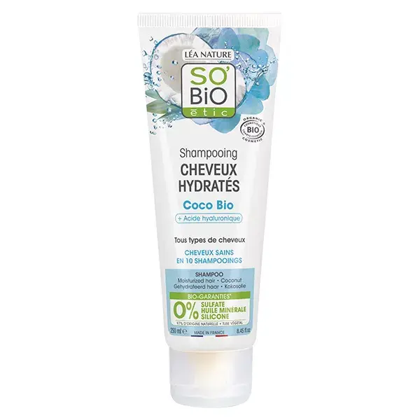 So'Bio Étic Cheveux Hydratés Shampoing Coco & Acide Hyaluronique Bio 250ml