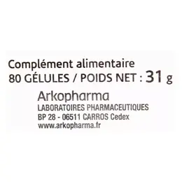 Arkopharma Arkogélules Charbon Végétal Activé Bio 80 gélules