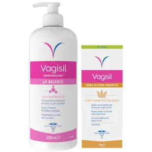 Vagisil Prebiotic Oatmeal Cream 30 gr + PH Balance Intimate Hygiene 500 ml