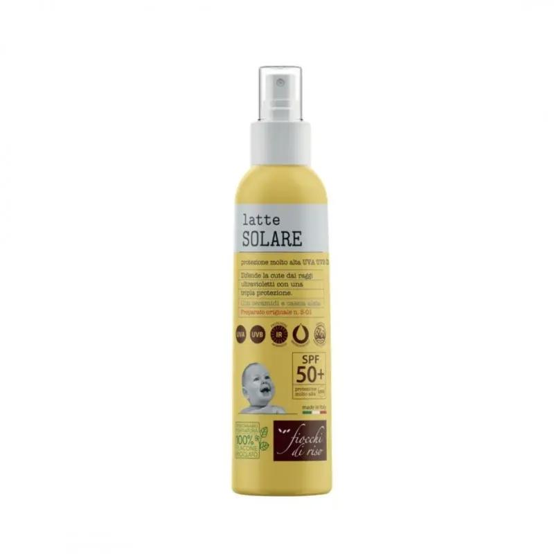 Fiocchi di Riso Latte Solare per Bimbi Protezione Solare Corpo e Viso SPF 50+ 140 ml