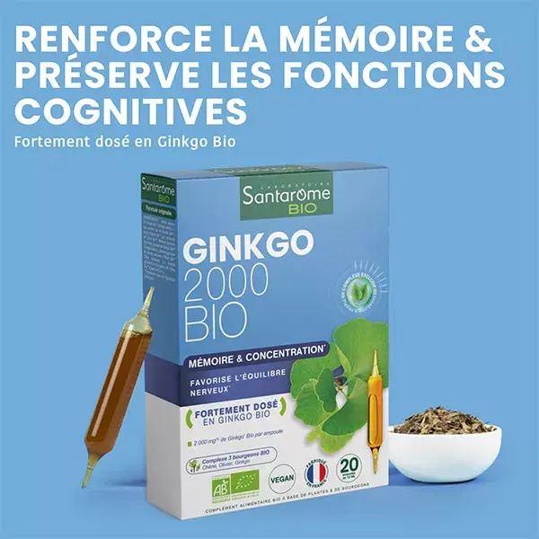 Santarome Organic Gingko Supplement - 20 Vials 