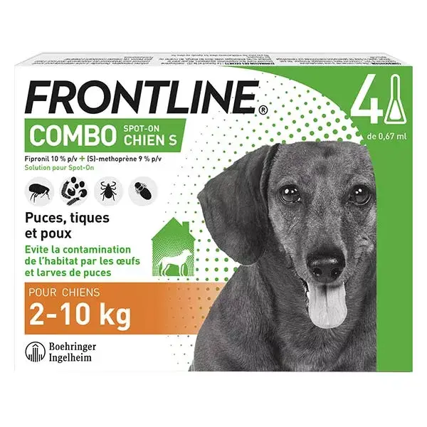 Frontline Combo Chien S 2-10 kg 4 Pipettes