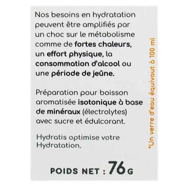 Hydratis Solution d'Hydratation Pêche Lot de 3 x 20 pastilles