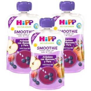 Hipp Smoothie Arándanos con Manzana y Pera BIO +12m 3x120 ml
