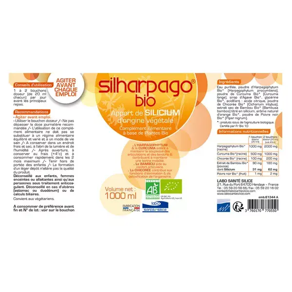 Santé Silice Silharpago Organic Silicon 1L