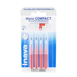 Inava Brossettes 1.5mm Mono Compact Espaces Larges Rouge 4 unités