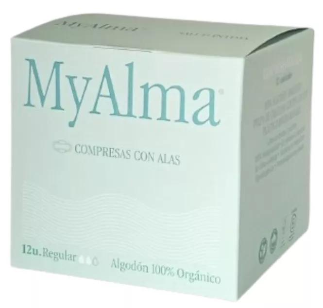 MyAlma Super Pads with Wings 100% Organic Cotton 12 units