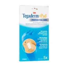 3M Tegaderm + Pad Pansement Transparent Stérile 9cm x 20cm 5 unités